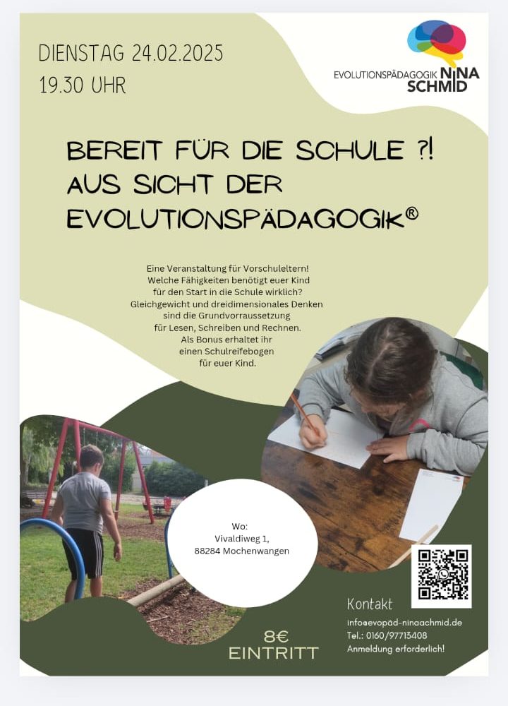 VHS,Kinder,JGA,vopäd,Berater, Coach, Lernberater, Evolutionspädagogik, Nina Schmid, Rosner, Wahl, Carola Lang, Sinsheim, Vorschule, Training